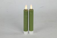Countryfield lot de bougies LED de table avec télécommande vert 15cm 2 pièces