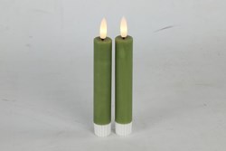 Countryfield LED dinerkaars set met afstandsbediening groen 15cm 2 stuks