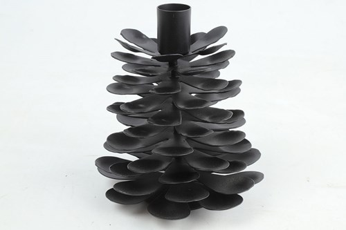 Countryfield bougeoir jouet pomme de pin Sven noir 15 cm décoratif