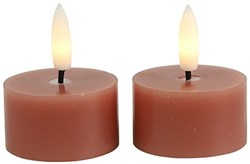 Countryfield bougie chauffe-plat LED rustique rose 4cm - lot de 2