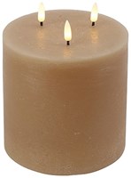 Countryfield bougie LED pilier beige 15x15x17,5cm - ambiance rustique