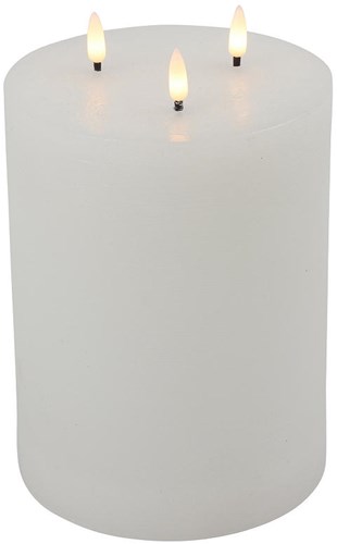 Countryfield bougie LED pilier blanche 15x15x22,5cm - effet flamme réelle