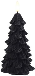 Countryfield bougie sapin LED noire 17,5cm - éclairage d'ambiance