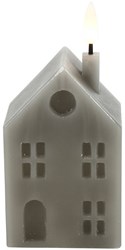 Countryfield bougie LED maison grise - décoration en cire 6x14cm