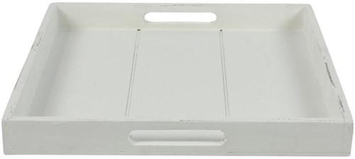 Countryfield dienblad speelgoed vierkant Claudina 30cm wit karton