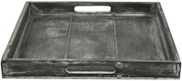 Countryfield dienblad speelgoed vierkant Claudina 30cm grijs decoratief