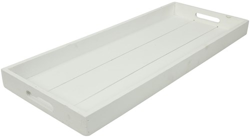 Countryfield dienblad hout wit rechthoekig 24x60cm serveerblad