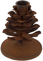 Countryfield bougeoir pomme de pin rouille décoration 9,5x9,5x11,5cm