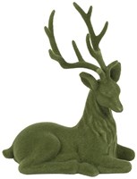 Countryfield hert speelgoed gevlokt groen decoratief 20x10x24cm