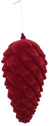 Countryfield dennenappel speelgoed decoratief rood 8x8x20cm karton