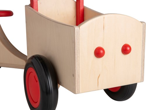 Van Dijk Toys houten kinder loop bakfiets vanaf 1 jaar - Rood (Kinderopvang kwaliteit)-3