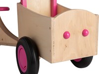 Van Dijk Toys houten kinder loop bakfiets vanaf 1 jaar - Roze (Kinderopvang kwaliteit)-3