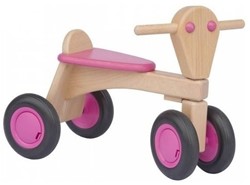 Van Dijk Toys beuken houten loopfiets vanaf 1 jaar - Roze (Kinderopvang kwaliteit)