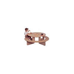 Van Dijk Toys Ronde tafel met bank en opbergbak (flatpacked) - Poten