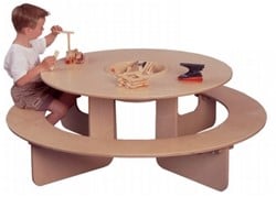 Van Dijk Toys Ronde tafel met bank en opbergbak (flatpacked) - Poten