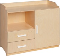 Van Dijk Toys houten poppencommode / poppen commode - Naturel met wit (Kinderopvang kwaliteit)-2