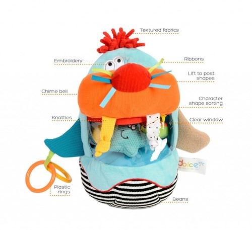 Dolce Toys speelgoed Classic activiteitenknuffel walrus Walter - 30 cm