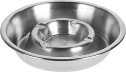 Asbak roestvrij staal zilver 13cm - ronde asbak modern design