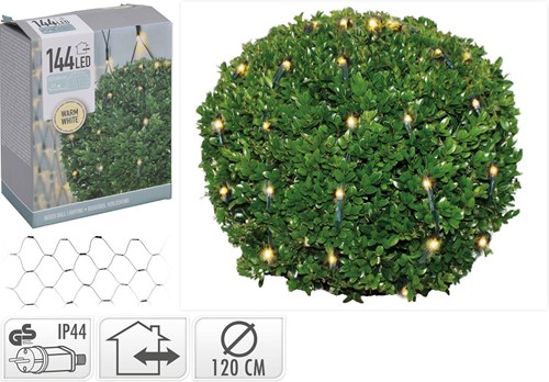 Buxusbalverlichting LED 144 lampjes warm wit 120cm buiten kerst