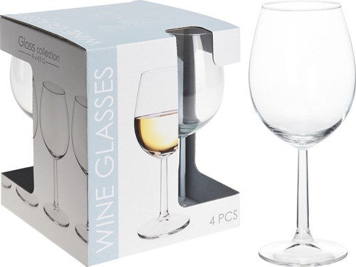 Koopman wijnglazen set 4 stuks 43cl - klassiek glas BPA-vrij