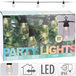 Feestverlichting LED lichtsnoer voor buiten 20 lampjes warm wit licht