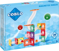 Coblo jouet tuiles magnétiques Classic marblerun / circuit de billes 35 pièces