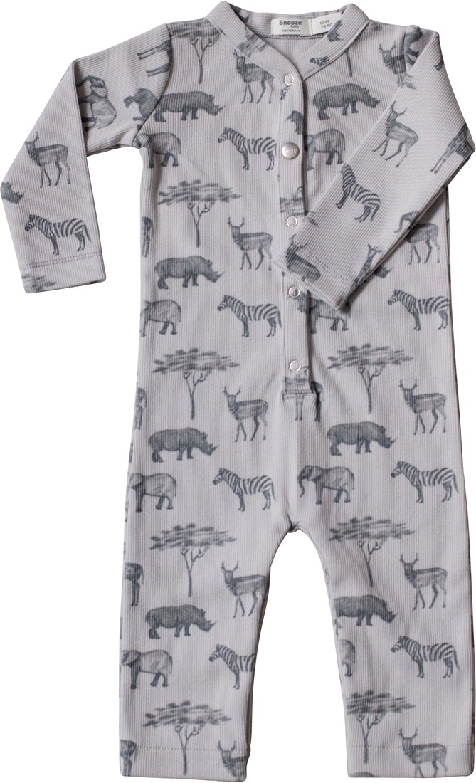 Combinaison b b biologique Snoozebaby Safari Grey taille 62 68