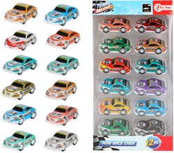 Turbo Racers set de voitures de course jouet pull back 12 pièces multicolore