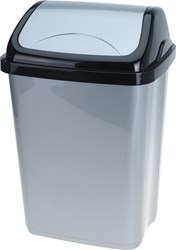 Poubelle swing 10 litres noir gris plastique cuisine bureau