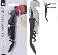 Excellent Houseware kurkentrekker zwart multifunctioneel wijnopener
