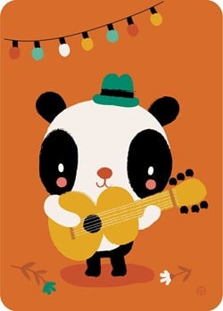 Bora Shop Panda songwriter ansichtkaart - vrolijke dierenkaart