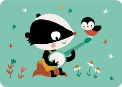 Bora Shop ansichtkaart Bluegrass banjo badger - vrolijke dierenkaart