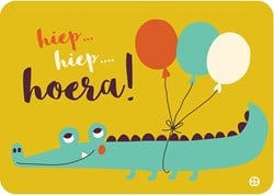 Bora Shop ansichtkaart krokodil - vrolijke dierenkaart voor kinderen