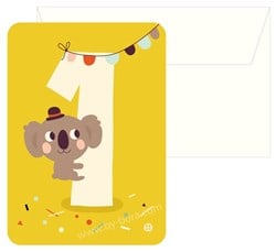 Bora Shop verjaardagskaart met envelop Koala 1 - kaartenset