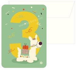 Bora Shop verjaardagskaart alpaca met envelop - kaartenset voor kinderen