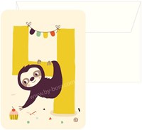 Bora Shop carte d'anniversaire paresseux avec enveloppe - carte joyeuse 15x15 cm