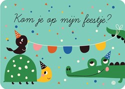 Bora Shop cartes d'invitation crocodile et tortue - lot de 6 pièces