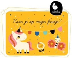 Bora Shop eenhoorn uitnodigingskaarten - magisch kinderfeestje set