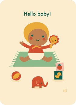 Bora Shop ansichtkaart baby spelen - Hello baby postcard