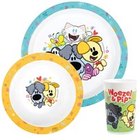 Bambolino Toys kinderservies Woezel & Pip melamine eetset - kleurrijk en duurzaam-2
