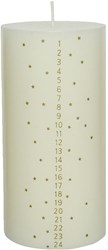 Bougie pilier bougie de l'avent 7,5x15cm blanche décoration jouet