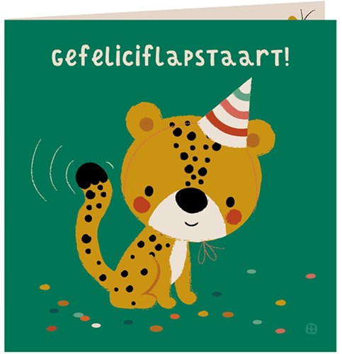 Bora Shop verjaardagskaart jungle cheeta met envelop - Gefeliciteerd