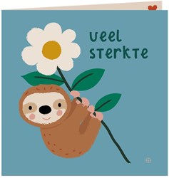 Bora Shop verjaardagskaart met envelop - Sterkte luiaard kaart