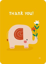 Harlekijn ansichtkaart Olifant Thank You! set van 5 kaarten