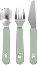 Mepal kinderbestekset Little Farm 3-delig - kindervork, mes en lepel