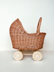 Hollie Rieten poppenwagen met kap little flowers