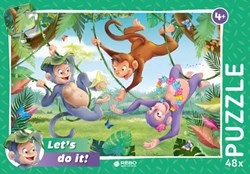 Rebo jouet puzzle - puzzle 48 pièces singes jungle 4+