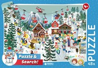 Harlekijn legpuzzel 48 stukjes Cas & Cato Winter karton speelgoed