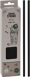 Drinkrietjes zwart herbruikbaar set van 50 stuks polypropyleen 22cm