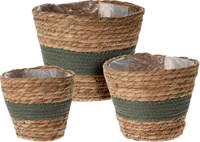 Bloempot speelgoed set 3 stuks donker groen karton educatief